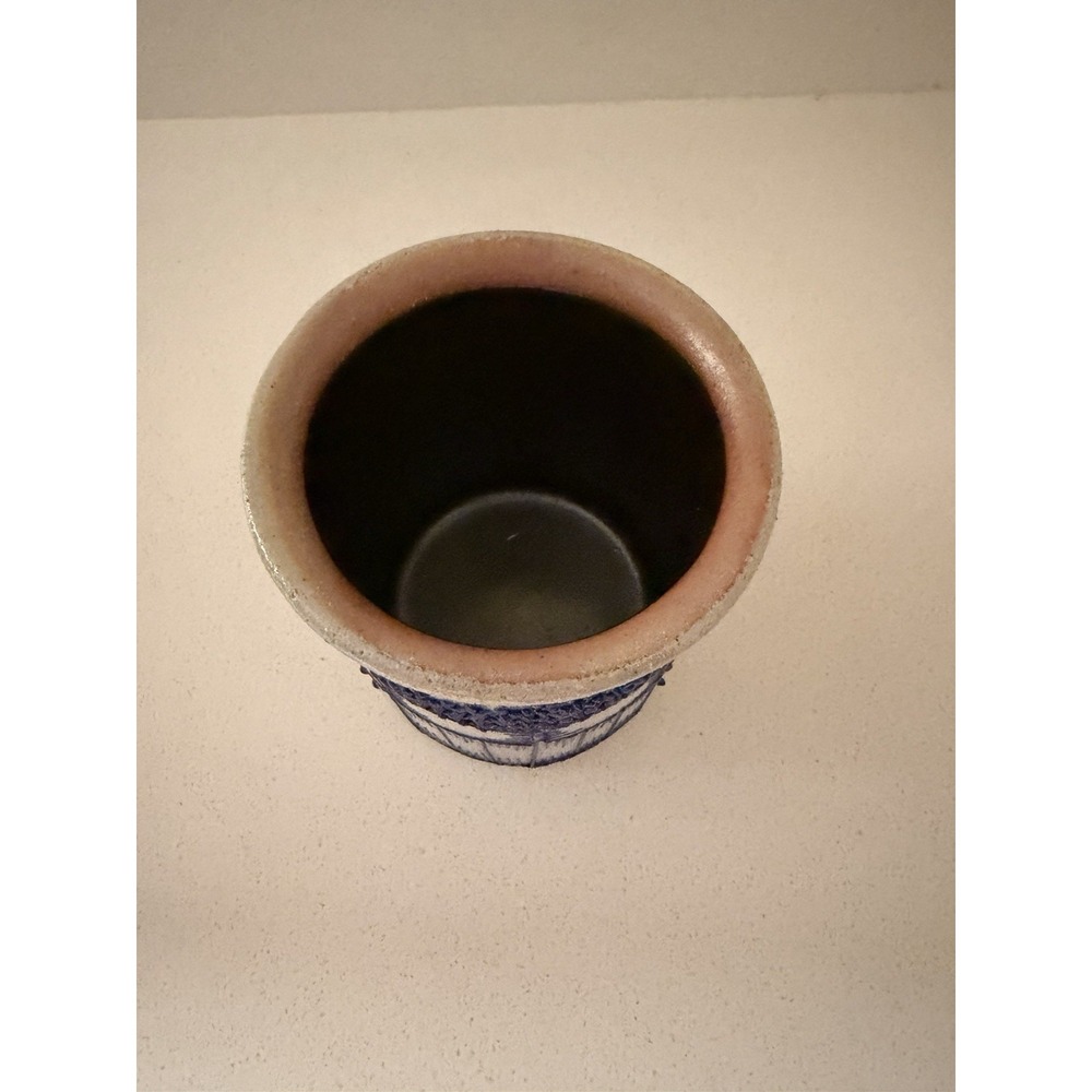 SALMON FALLS Pottery Stoneware Crock 4" Blueberry Basket Double Handle VTG 1994 - Picture 2 of 8